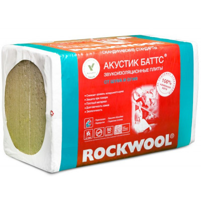 Утеплитель Rockwool Акустик Баттс, 1000 х 600 х 50 мм.